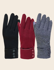 Faux Suede Fitted Texting Gloves