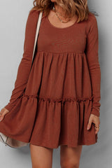 Vania Frill Tiered Long Sleeve Mini Dress